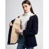 imageFlygo Sherpa Lined Winter Jackets for Women Fleece Hoodie Jacket Warm Fall Winter Toggle Duffle CoatsNavy