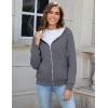 imageFlygo Women Winter Hoodies Zip Up Fleece Sherpa Lined Warm Sweatshirts JacketAsh Grey