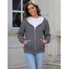 imageFlygo Women Winter Hoodies Zip Up Fleece Sherpa Lined Warm Sweatshirts JacketAsh Grey