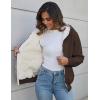 imageFlygo Women Winter Hoodies Zip Up Fleece Sherpa Lined Warm Sweatshirts JacketCoffee Brown