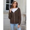 imageFlygo Women Winter Hoodies Zip Up Fleece Sherpa Lined Warm Sweatshirts JacketCoffee Brown