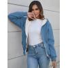 imageFlygo Women Winter Hoodies Zip Up Fleece Sherpa Lined Warm Sweatshirts JacketGreyish Blue