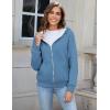 imageFlygo Women Winter Hoodies Zip Up Fleece Sherpa Lined Warm Sweatshirts JacketGreyish Blue
