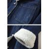 imageFlygo Womens Boyfriend SherpaLined Mid Long Hooded Denim Trucker Jacket Jean Coat OutwearBlue