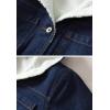imageFlygo Womens Boyfriend SherpaLined Mid Long Hooded Denim Trucker Jacket Jean Coat OutwearBlue