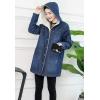 imageFlygo Womens Boyfriend SherpaLined Mid Long Hooded Denim Trucker Jacket Jean Coat OutwearBlue