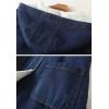 imageFlygo Womens Boyfriend SherpaLined Mid Long Hooded Denim Trucker Jacket Jean Coat OutwearBlue