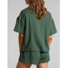 imageFlygo Womens Casual 2 Piece Outfits Cotton Linen Sets Button Down Oversized Shirt Shorts 2025 Pajama Lounge Beach SetArmy Green