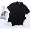 imageFlygo Womens Casual 2 Piece Outfits Cotton Linen Sets Button Down Oversized Shirt Shorts 2025 Pajama Lounge Beach SetBlack