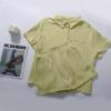 imageFlygo Womens Casual 2 Piece Outfits Cotton Linen Sets Button Down Oversized Shirt Shorts 2025 Pajama Lounge Beach SetLight Green