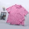 imageFlygo Womens Casual 2 Piece Outfits Cotton Linen Sets Button Down Oversized Shirt Shorts 2025 Pajama Lounge Beach SetLight Pink