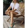 imageFlygo Womens Casual 2 Piece Outfits Cotton Linen Sets Button Down Oversized Shirt Shorts 2025 Pajama Lounge Beach SetWhite