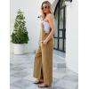 imageFlygo Womens Fashion Cotton Linen Overalls Loose Fit Sleeveless Straps Wide Leg Baggy Jumpsuit RompersDark Khaki