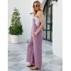 imageFlygo Womens Fashion Cotton Linen Overalls Loose Fit Sleeveless Straps Wide Leg Baggy Jumpsuit RompersPurple