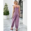 imageFlygo Womens Fashion Cotton Linen Overalls Loose Fit Sleeveless Straps Wide Leg Baggy Jumpsuit RompersPurple