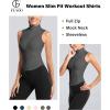 imageFlygo Womens Full Zip Sleeveless Workout Yoga Active Jacket Vest Golf ShirtsDark Grey