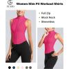 imageFlygo Womens Full Zip Sleeveless Workout Yoga Active Jacket Vest Golf ShirtsHot Pink