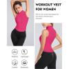 imageFlygo Womens Full Zip Sleeveless Workout Yoga Active Jacket Vest Golf ShirtsHot Pink