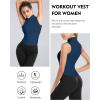 imageFlygo Womens Full Zip Sleeveless Workout Yoga Active Jacket Vest Golf ShirtsNavy Blue