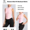 imageFlygo Womens Full Zip Sleeveless Workout Yoga Active Jacket Vest Golf ShirtsPink