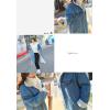 imageFlygo Womens Lapel Button Up Sherpa Fleece Lined MidLong Oversized Overcoat Denim Trucker JacketLight Blue