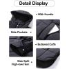 imageFlygo Womens Oversized Puffer Jacket Packable Quilted Pullover Jackets Hoodies Lightweight Padded Down CoatBlack
