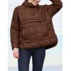 imageFlygo Womens Oversized Puffer Jacket Packable Quilted Pullover Jackets Hoodies Lightweight Padded Down CoatBrown