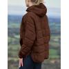 imageFlygo Womens Oversized Puffer Jacket Packable Quilted Pullover Jackets Hoodies Lightweight Padded Down CoatBrown
