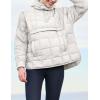 imageFlygo Womens Oversized Puffer Jacket Packable Quilted Pullover Jackets Hoodies Lightweight Padded Down CoatWhite