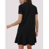 imageFlygo Womens Polo Dress Collared Short Sleeve Ruffle Golf Tennis T Shirt Sports Workout Mini Summer Dresses Tunic PiqueBlack