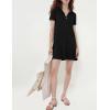 imageFlygo Womens Polo Dress Collared Short Sleeve Ruffle Golf Tennis T Shirt Sports Workout Mini Summer Dresses Tunic PiqueBlack