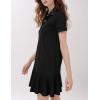 imageFlygo Womens Polo Dress Collared Short Sleeve Ruffle Golf Tennis T Shirt Sports Workout Mini Summer Dresses Tunic PiqueBlack