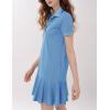 imageFlygo Womens Polo Dress Collared Short Sleeve Ruffle Golf Tennis T Shirt Sports Workout Mini Summer Dresses Tunic PiqueBlue