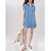 imageFlygo Womens Polo Dress Collared Short Sleeve Ruffle Golf Tennis T Shirt Sports Workout Mini Summer Dresses Tunic PiqueBlue