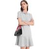 imageFlygo Womens Polo Dress Collared Short Sleeve Ruffle Golf Tennis T Shirt Sports Workout Mini Summer Dresses Tunic PiqueGrey