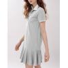 imageFlygo Womens Polo Dress Collared Short Sleeve Ruffle Golf Tennis T Shirt Sports Workout Mini Summer Dresses Tunic PiqueGrey
