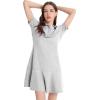 imageFlygo Womens Polo Dress Collared Short Sleeve Ruffle Golf Tennis T Shirt Sports Workout Mini Summer Dresses Tunic PiqueGrey