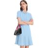 imageFlygo Womens Polo Dress Collared Short Sleeve Ruffle Golf Tennis T Shirt Sports Workout Mini Summer Dresses Tunic PiqueLightblue