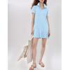 imageFlygo Womens Polo Dress Collared Short Sleeve Ruffle Golf Tennis T Shirt Sports Workout Mini Summer Dresses Tunic PiqueLightblue