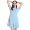 imageFlygo Womens Polo Dress Collared Short Sleeve Ruffle Golf Tennis T Shirt Sports Workout Mini Summer Dresses Tunic PiqueLightblue