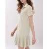 imageFlygo Womens Polo Dress Collared Short Sleeve Ruffle Golf Tennis T Shirt Sports Workout Mini Summer Dresses Tunic PiqueLightkhaki