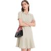 imageFlygo Womens Polo Dress Collared Short Sleeve Ruffle Golf Tennis T Shirt Sports Workout Mini Summer Dresses Tunic PiqueLightkhaki