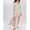 imageFlygo Womens Polo Dress Collared Short Sleeve Ruffle Golf Tennis T Shirt Sports Workout Mini Summer Dresses Tunic PiqueLightkhaki