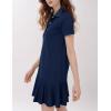 imageFlygo Womens Polo Dress Collared Short Sleeve Ruffle Golf Tennis T Shirt Sports Workout Mini Summer Dresses Tunic PiqueNavy Blue