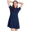 imageFlygo Womens Polo Dress Collared Short Sleeve Ruffle Golf Tennis T Shirt Sports Workout Mini Summer Dresses Tunic PiqueNavy Blue