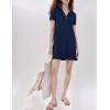 imageFlygo Womens Polo Dress Collared Short Sleeve Ruffle Golf Tennis T Shirt Sports Workout Mini Summer Dresses Tunic PiqueNavy Blue