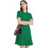 imageFlygo Womens Polo Dress Collared Short Sleeve Ruffle Golf Tennis T Shirt Sports Workout Mini Summer Dresses Tunic PiquePeacockgreen