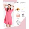 imageFlygo Womens Polo Dress Collared Short Sleeve Ruffle Golf Tennis T Shirt Sports Workout Mini Summer Dresses Tunic PiquePink