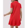 imageFlygo Womens Polo Dress Collared Short Sleeve Ruffle Golf Tennis T Shirt Sports Workout Mini Summer Dresses Tunic PiqueRed
