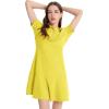imageFlygo Womens Polo Dress Collared Short Sleeve Ruffle Golf Tennis T Shirt Sports Workout Mini Summer Dresses Tunic PiqueYellow